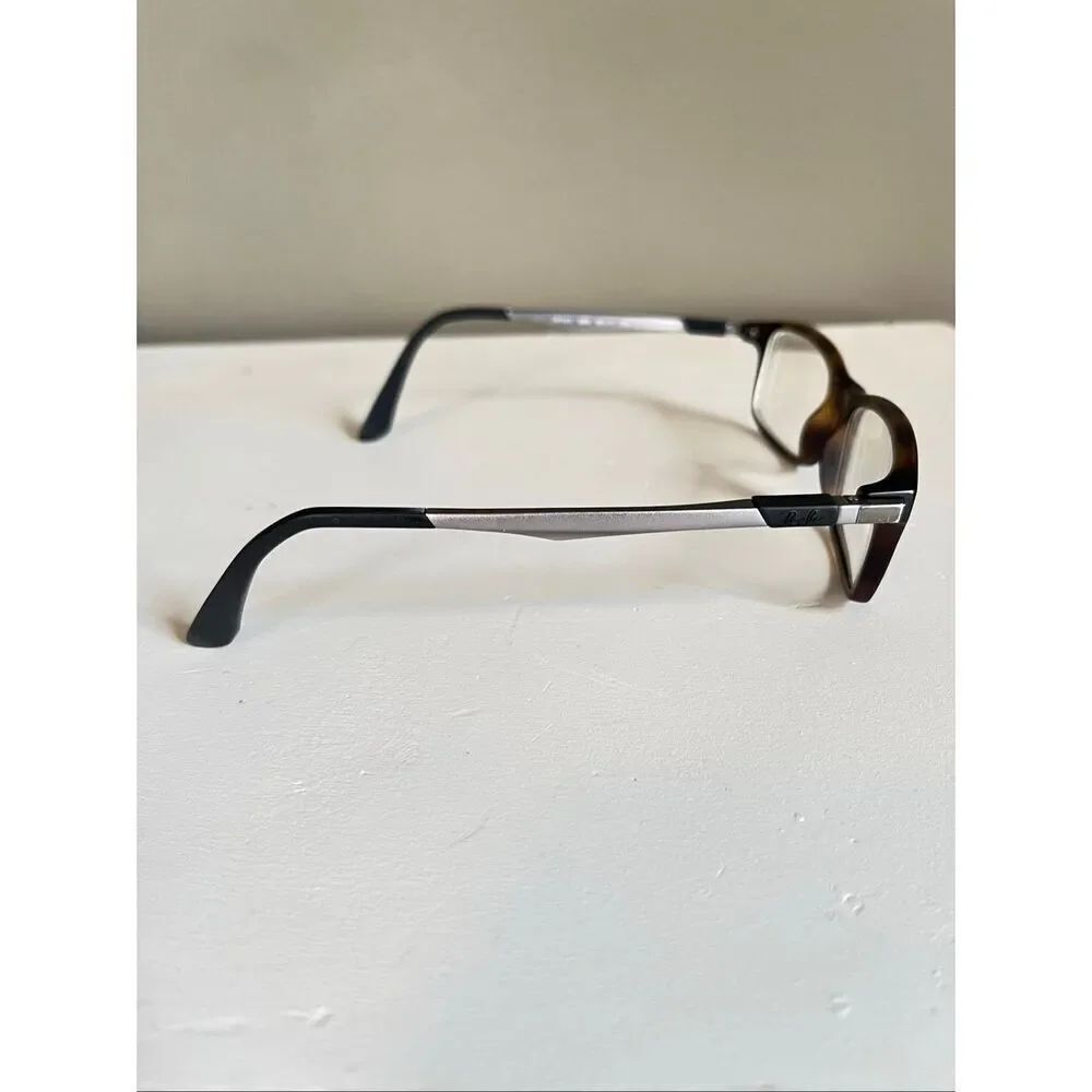 Ray-Ban RB7017 5200 Eyeglasses 54-17 Havana Rectangular Italy Frames - Picture 8 of 11